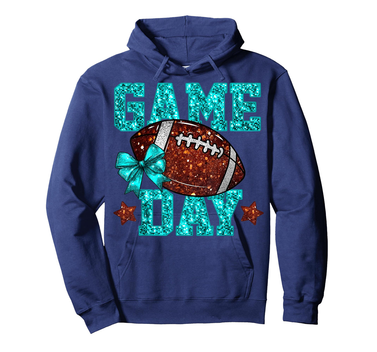 Game Day Football Teal Coquette Bow Team Spirit Touchdown T-Shirt