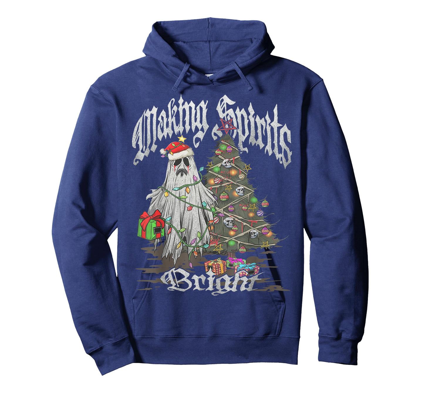 Vintage Retro Making Spirits Bright Ghost Christmas Graphic T-Shirt