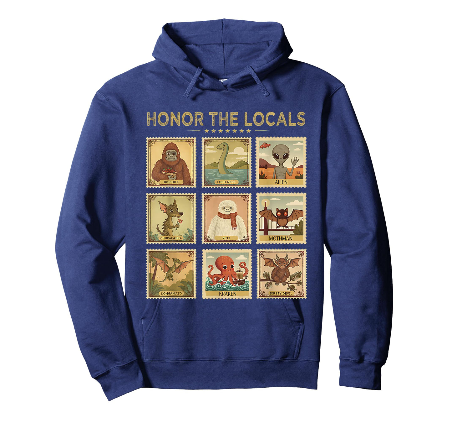Retro Honor The Locals Bigfoot Big Foot Women Men Cryptid T-Shirt