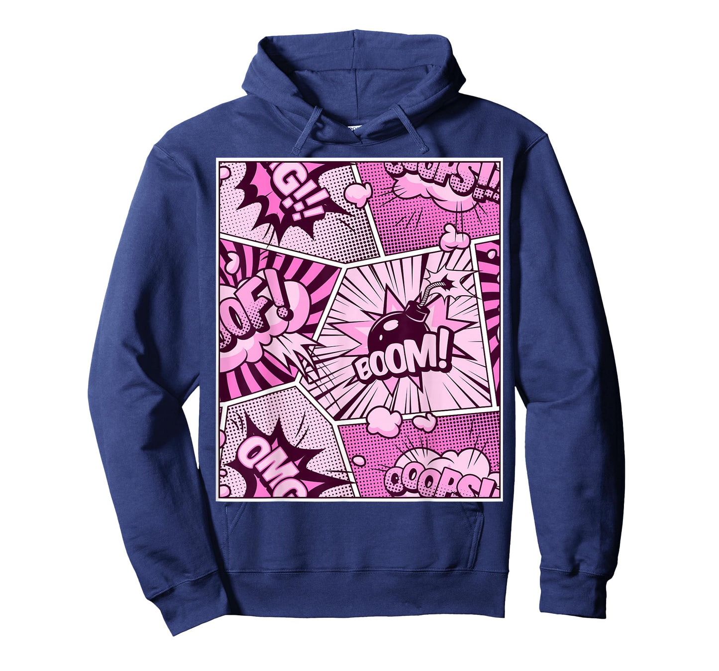 Comic Book Pink Color Graphic T-Shirt