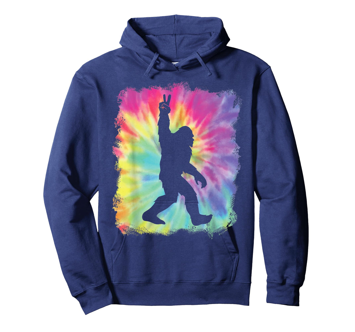 Bigfoot Sasquatch Peace Big Foot Squatch Tie Dye Rainbow Tee T-Shirt
