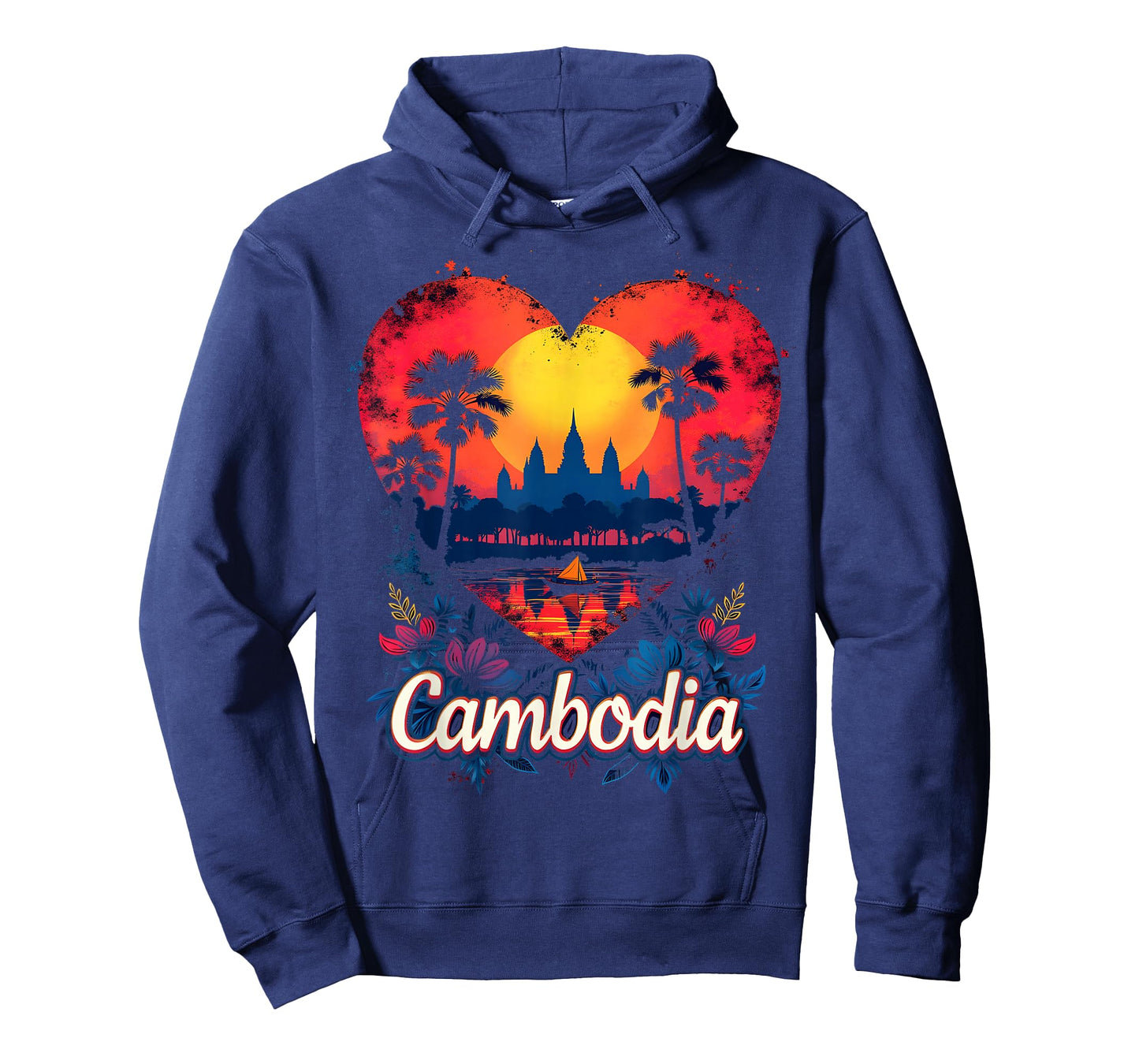 Cambodia Flag Heart T-Shirt