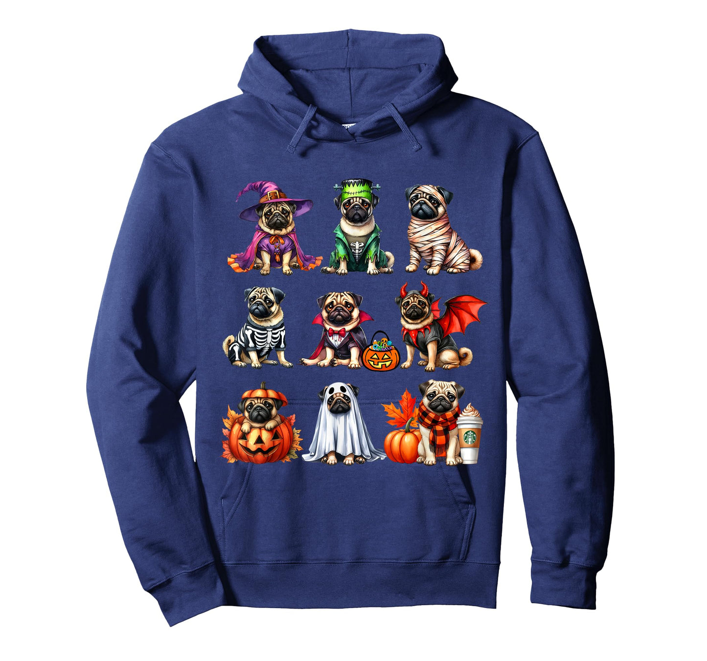 Pug Halloween Costume Spooky Ghost Pumpkin Pug Halloween T-Shirt
