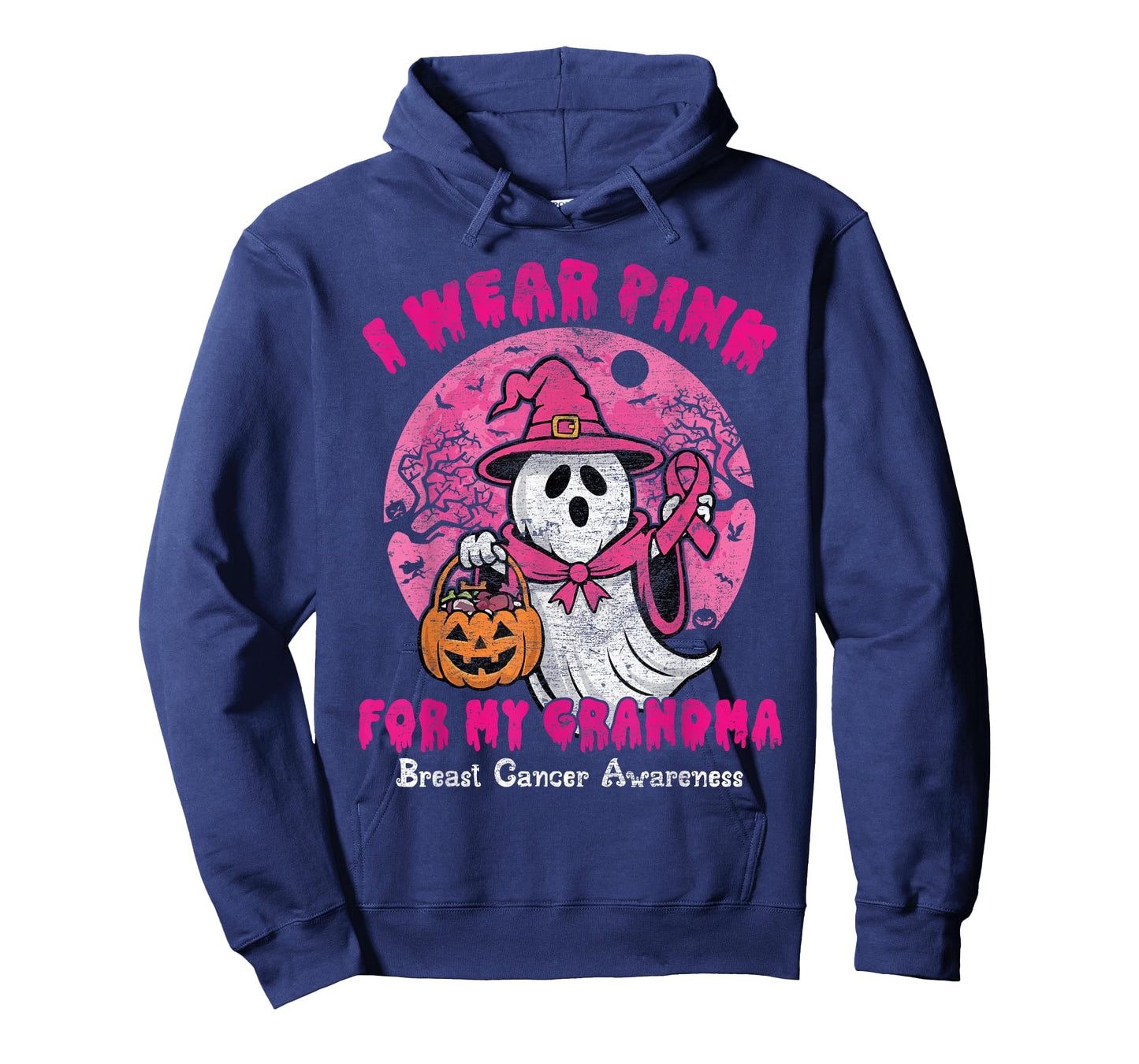 I Wear Pink For My Grandma Breast Cancer Awareness Ghost T-Shirt