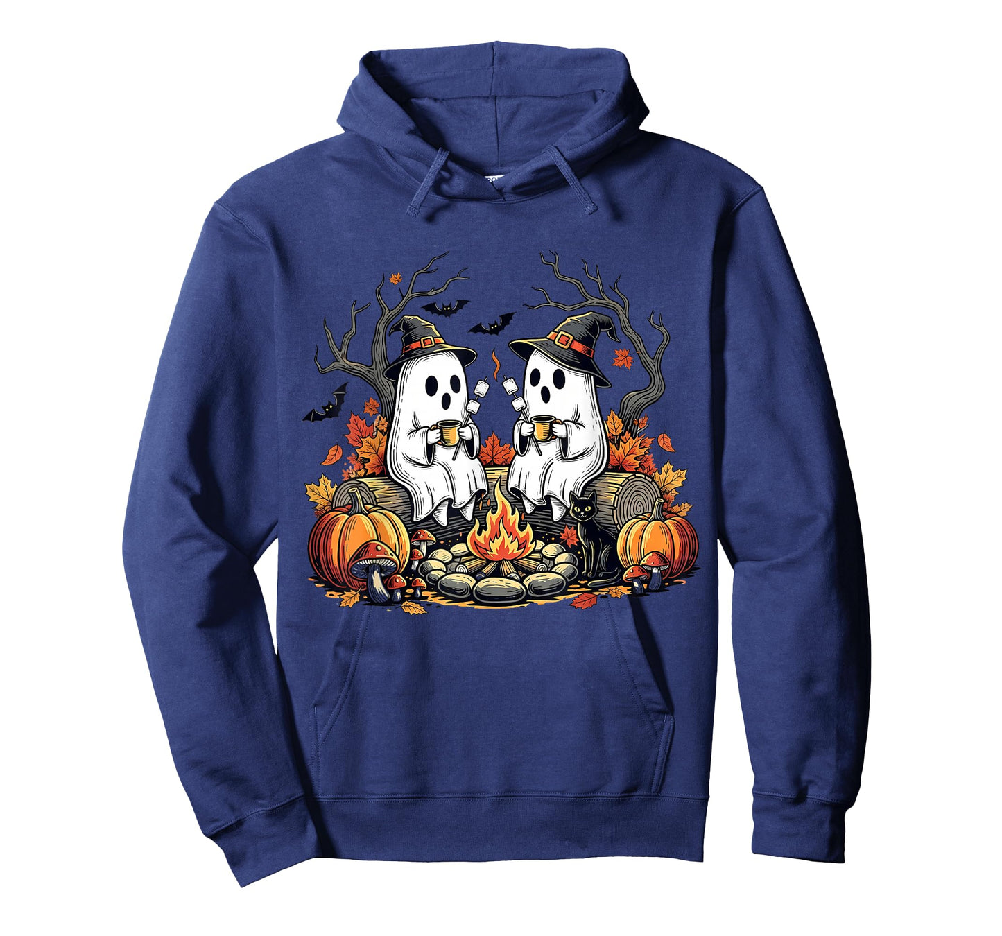 Retro Cute Ghost Boo Spooky Season Autumn Camping Halloween T-Shirt