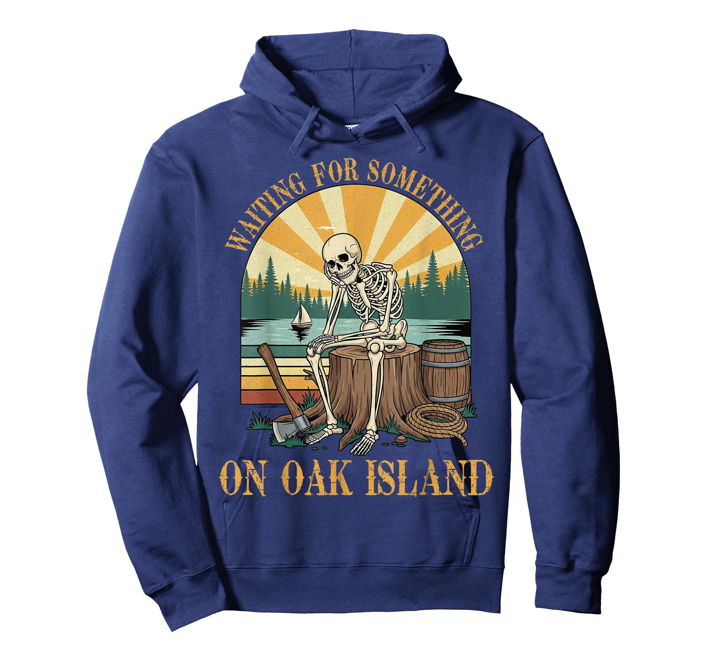Waiting for Something On Oak Island Mystery Skeleton Graphic T-Shirt