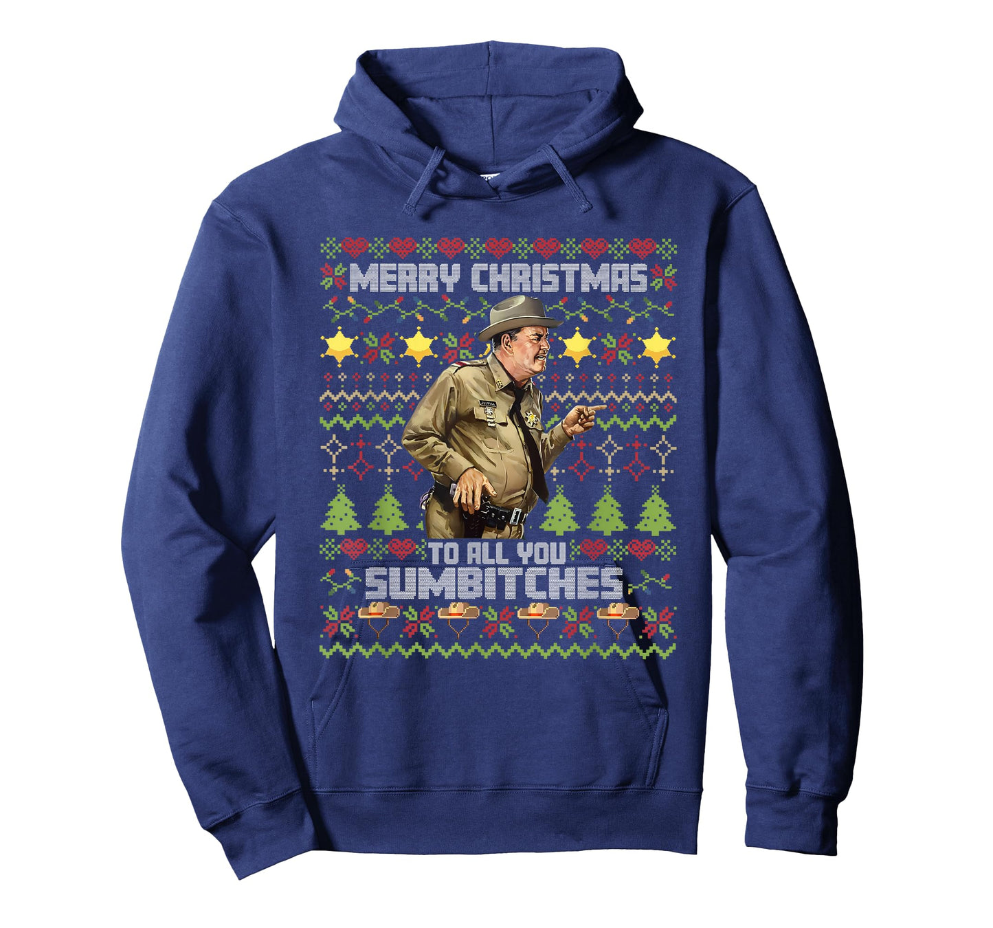 Funny Retro Sheriff Ugly Christmas Sweater Southern Humor T-Shirt