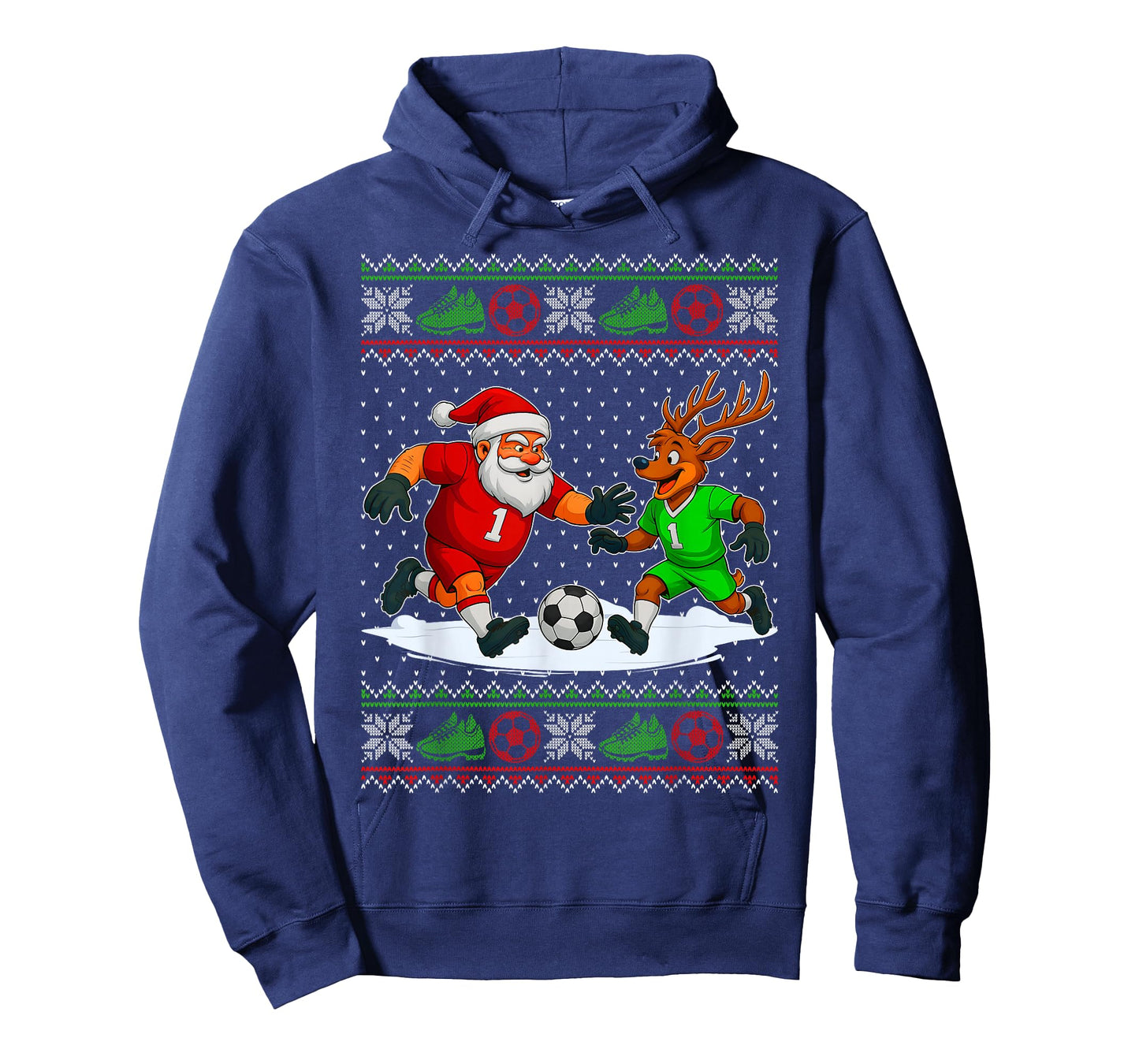 Reindeers Playing Soccer Ugly Christmas Sweater Xmas Boys T-Shirt