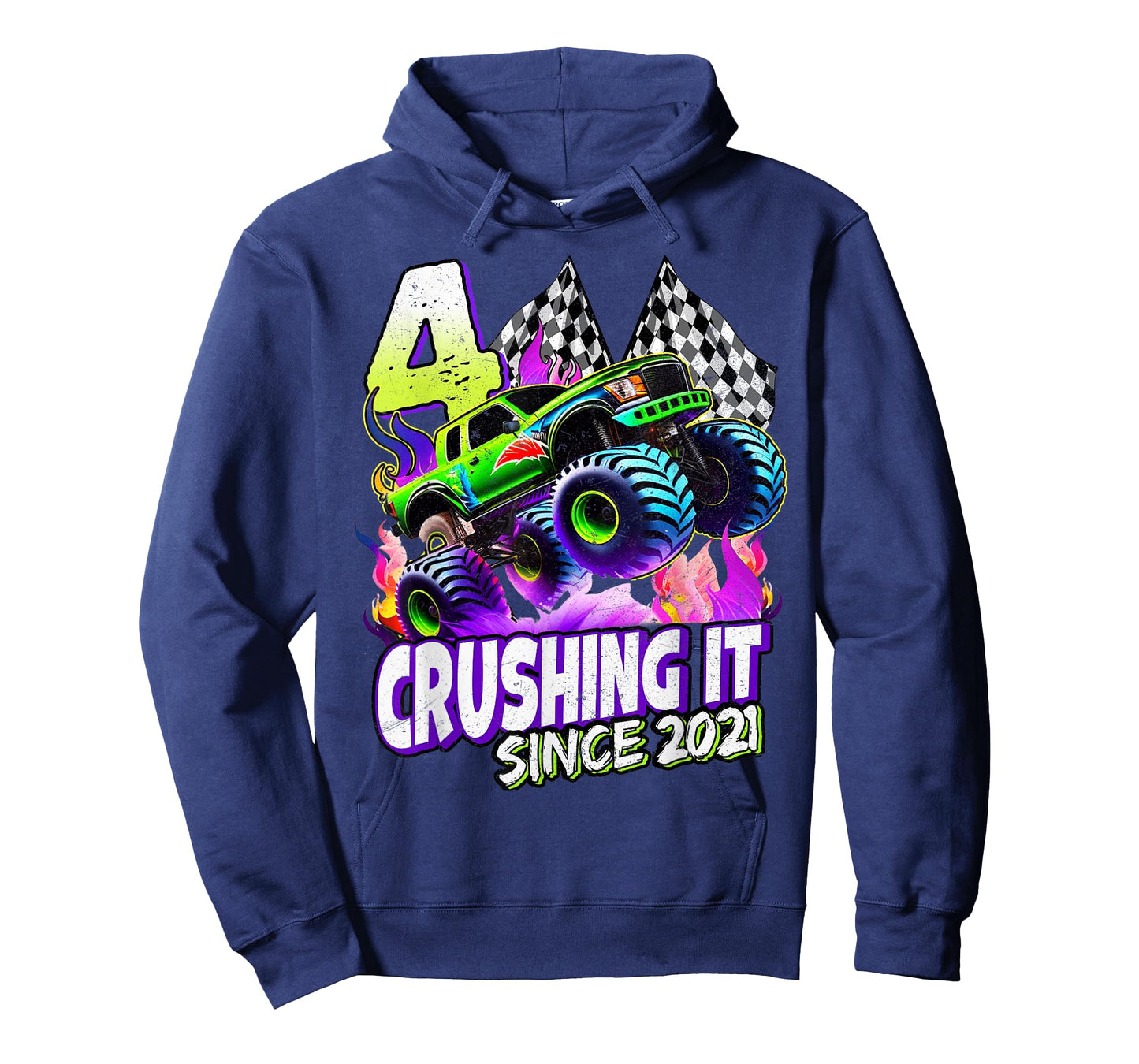 Birthday Boys Monster Truck 4 Year Old 4th Birthday Party T-Shirt