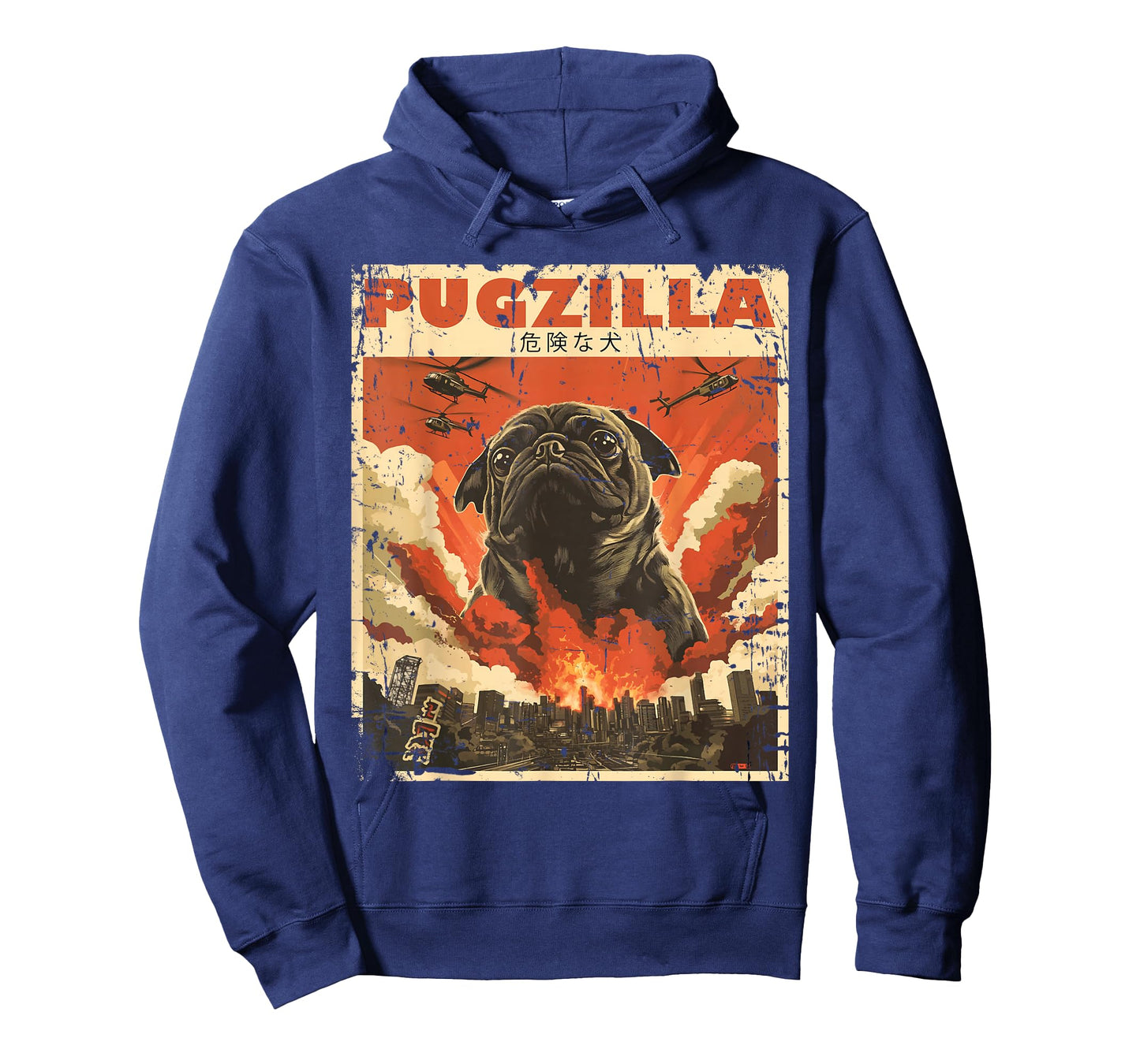 Pug Lover Clothes Pugs Clothing Japan Movie Poster Pugzilla Tee Design for Pug Owner Retro Vintage Apparel Pugs T-Shirt
