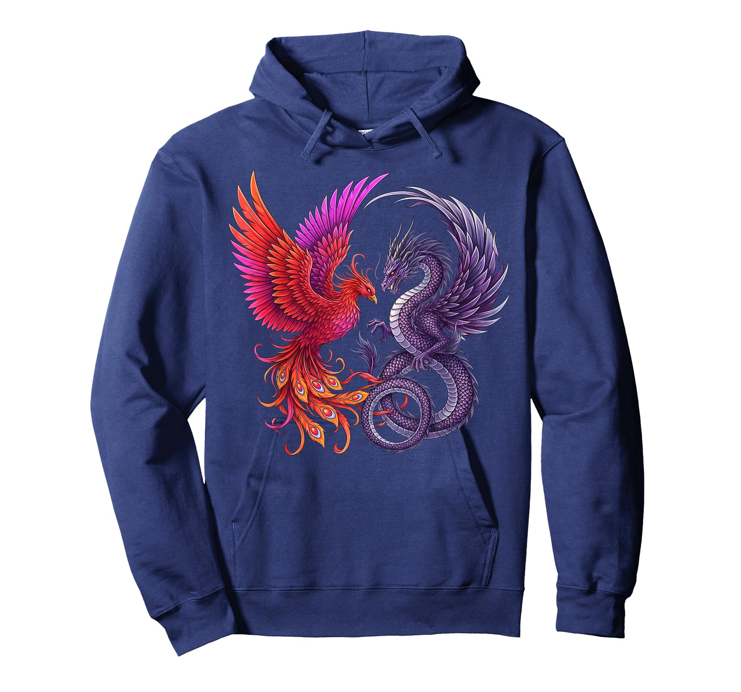 Mystical Phoenix and Dragon Swirl Yin Yang Design Men Women T-Shirt