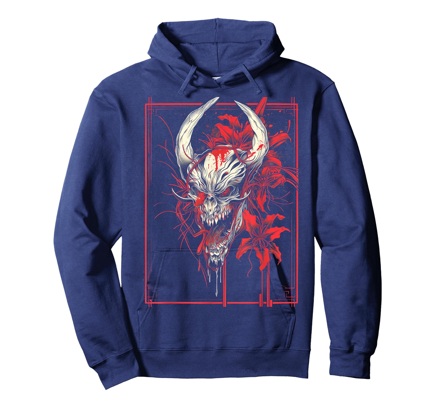 Anime Goth Japanese Oni Demon Skull Gothic Horror Wild Art T-Shirt