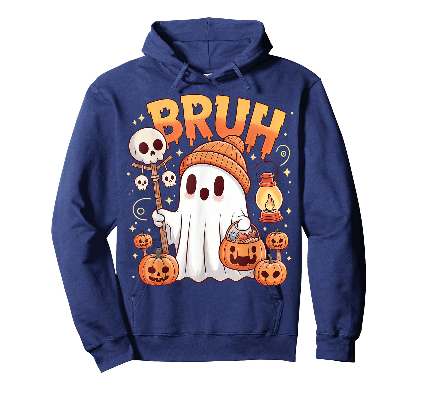 Bruh Ghost Halloween Cute Ghost Trick Or Treat Candy Kids T-Shirt