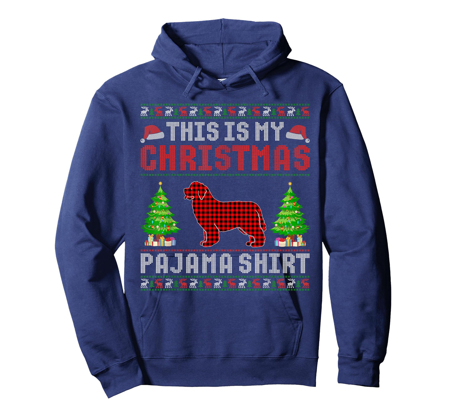 This is My Christmas Pajama Newfoundland Dog Ugly Sweater T-Shirt for Men Women Kids