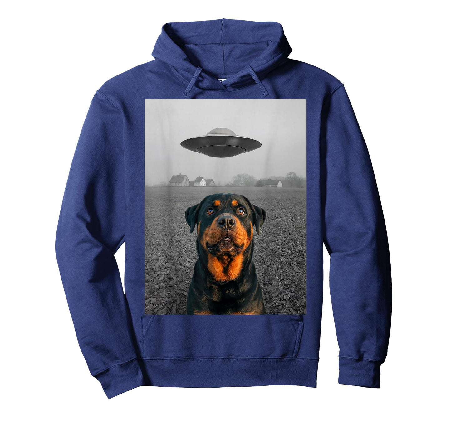 Funny Rottweiler UFO Alien Meme Artwork T-Shirt