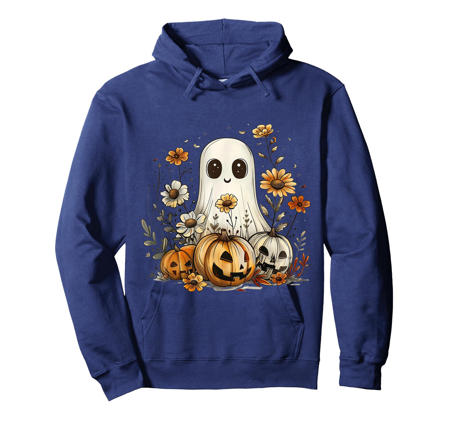 Cute Boho Flower Ghost Pumpkin Halloween Party Ghost Costume T-Shirt