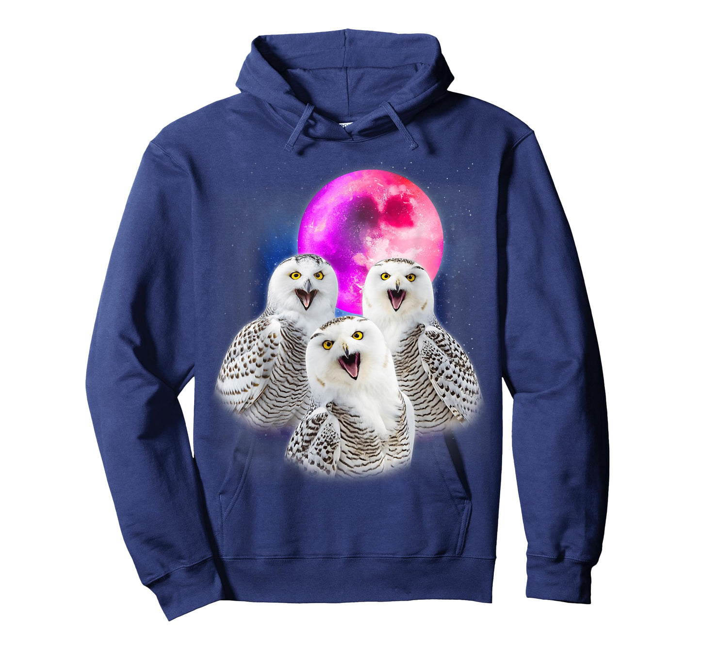 3 Snowy Owl Howling At The Moon Funny Owl Bird Lover Birder T-Shirt