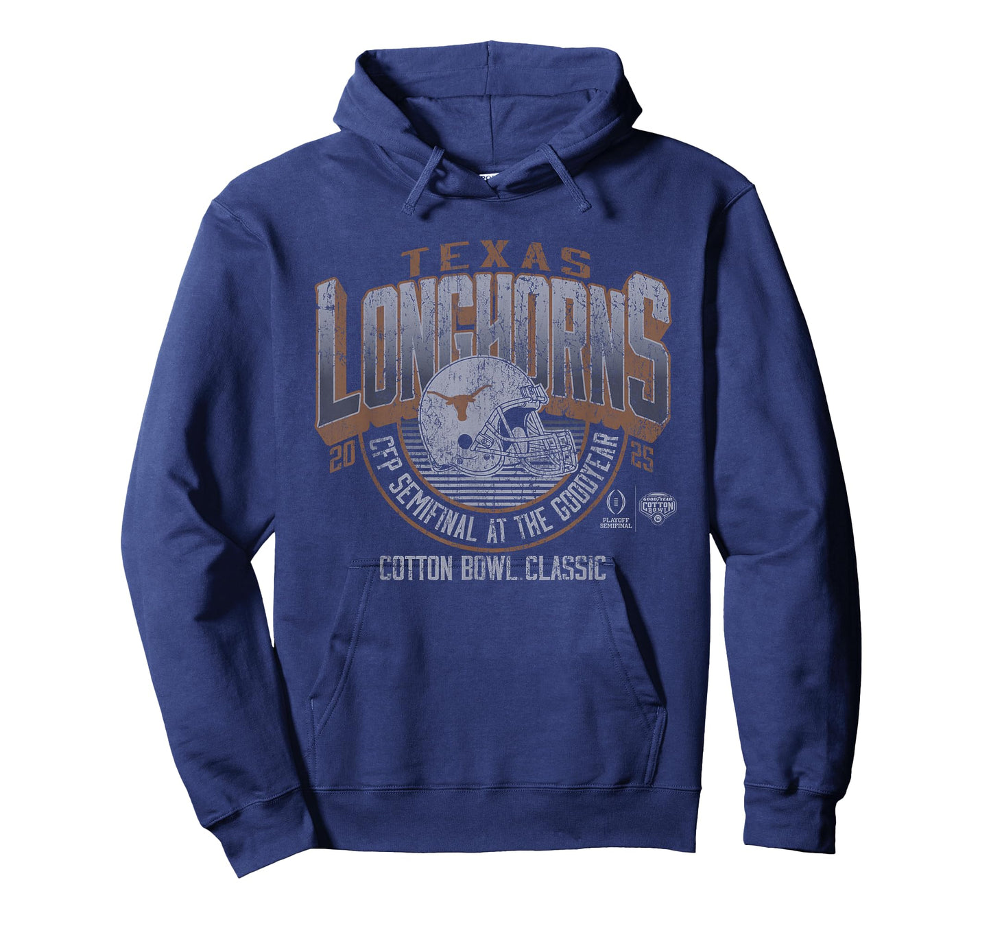 Elite Authentics Texas Longhorns Unisex-Adults & Kids Retro Black Cotton Bowl 2024-25 CFP Semifinal T-Shirt