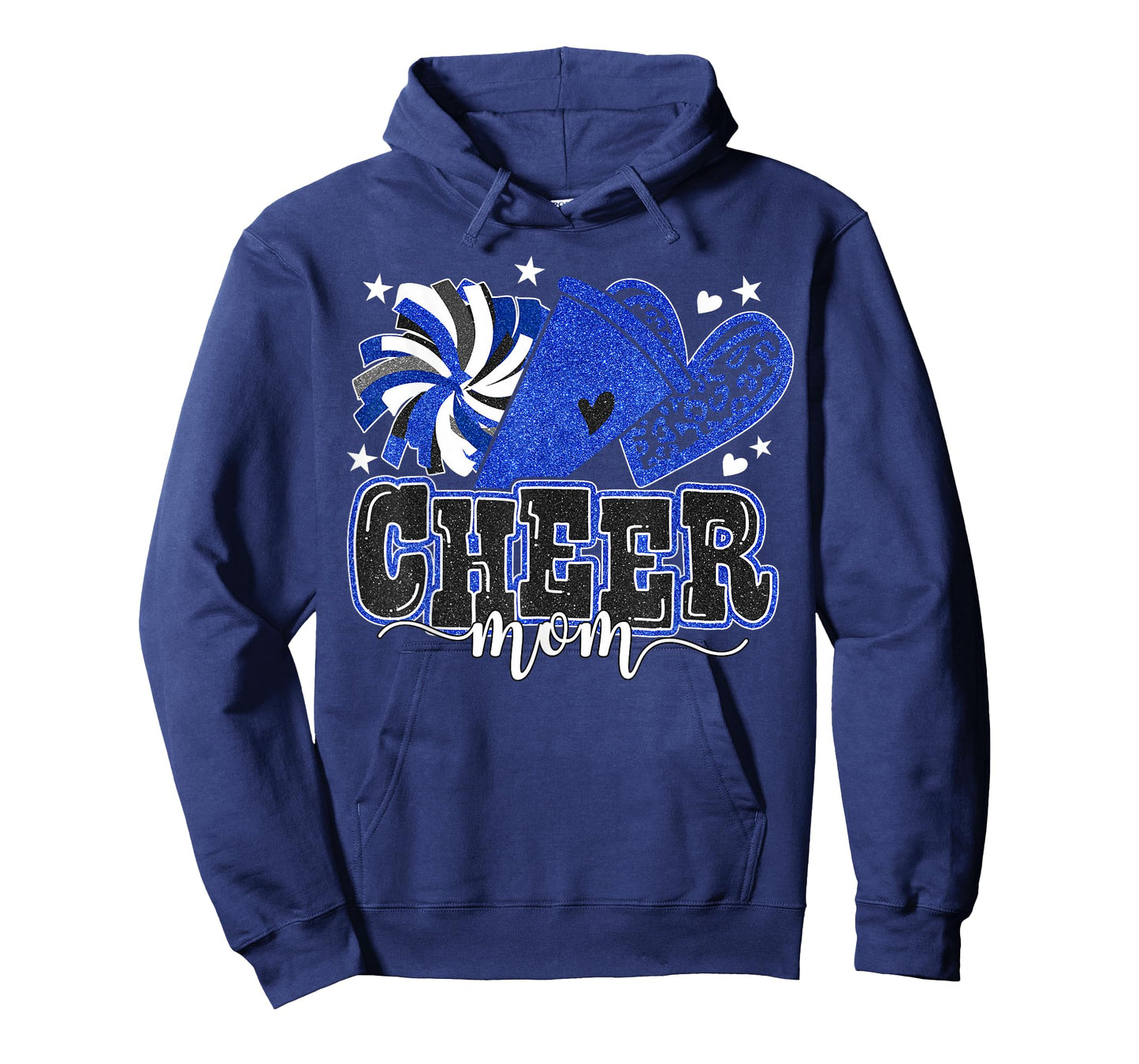 Cheer Mom Blue Cheerleader Game Day Cheer Mama Football T-Shirt