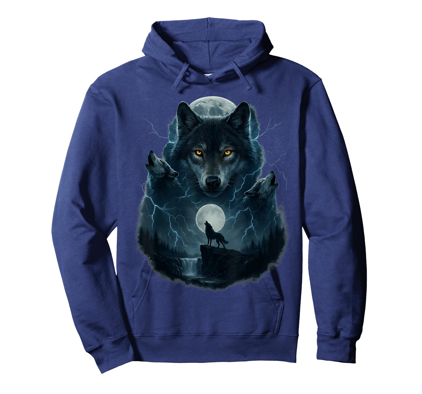 Wolf Howling at Moon Funny Graphic Tees Men Wolves T-Shirt