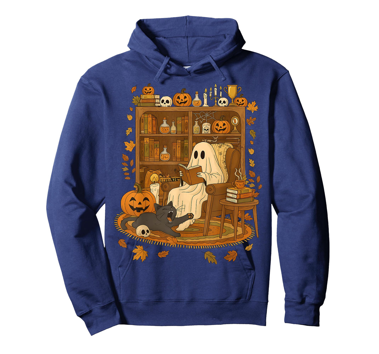 Ghost Reading Book Lovers Library Halloween Spooky T-Shirt