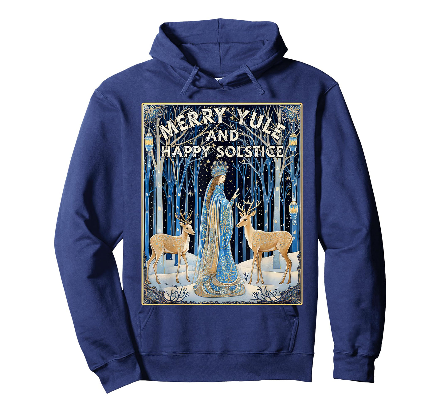 Merry Yule And Happy Winter Solstice Deer Christmas Gothic T-Shirt