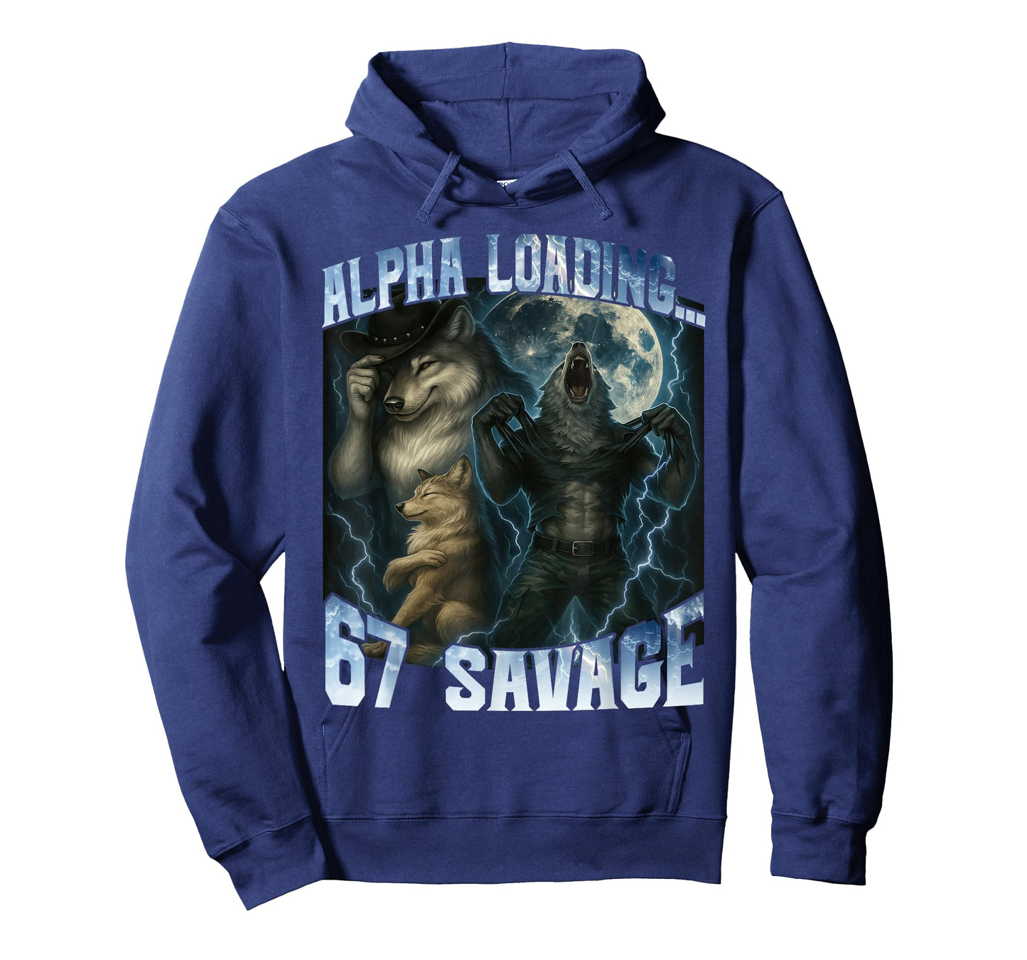 Alpha Wolf Loading 67 Percent Savage Funny Wolves Gen Z Meme T-Shirt