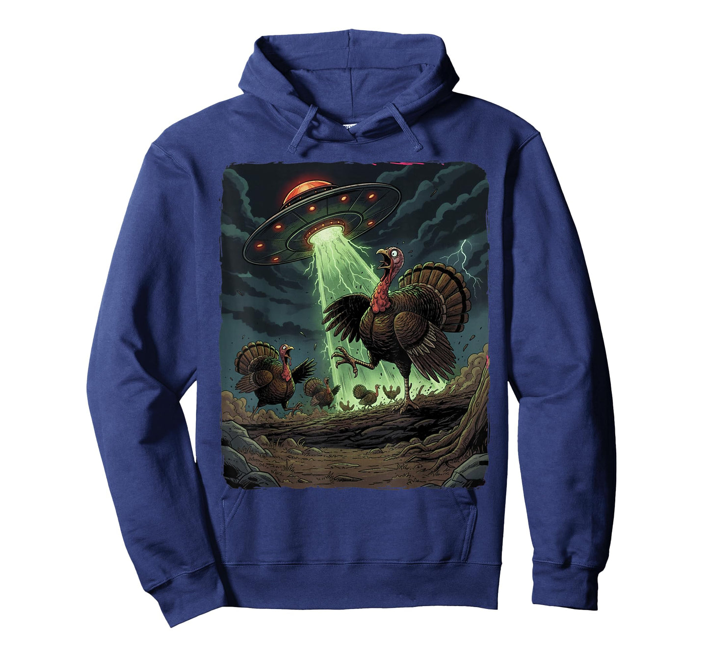 Alien UFO Turkey Abduction Thanksgiving Dark Horror Humor T-Shirt