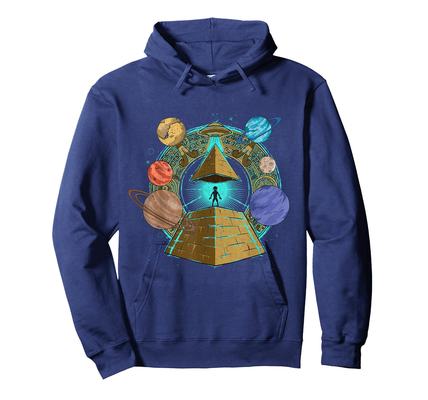 UFO Abduction Egyptian Pyramids Space Science Sci Fi Alien T-Shirt