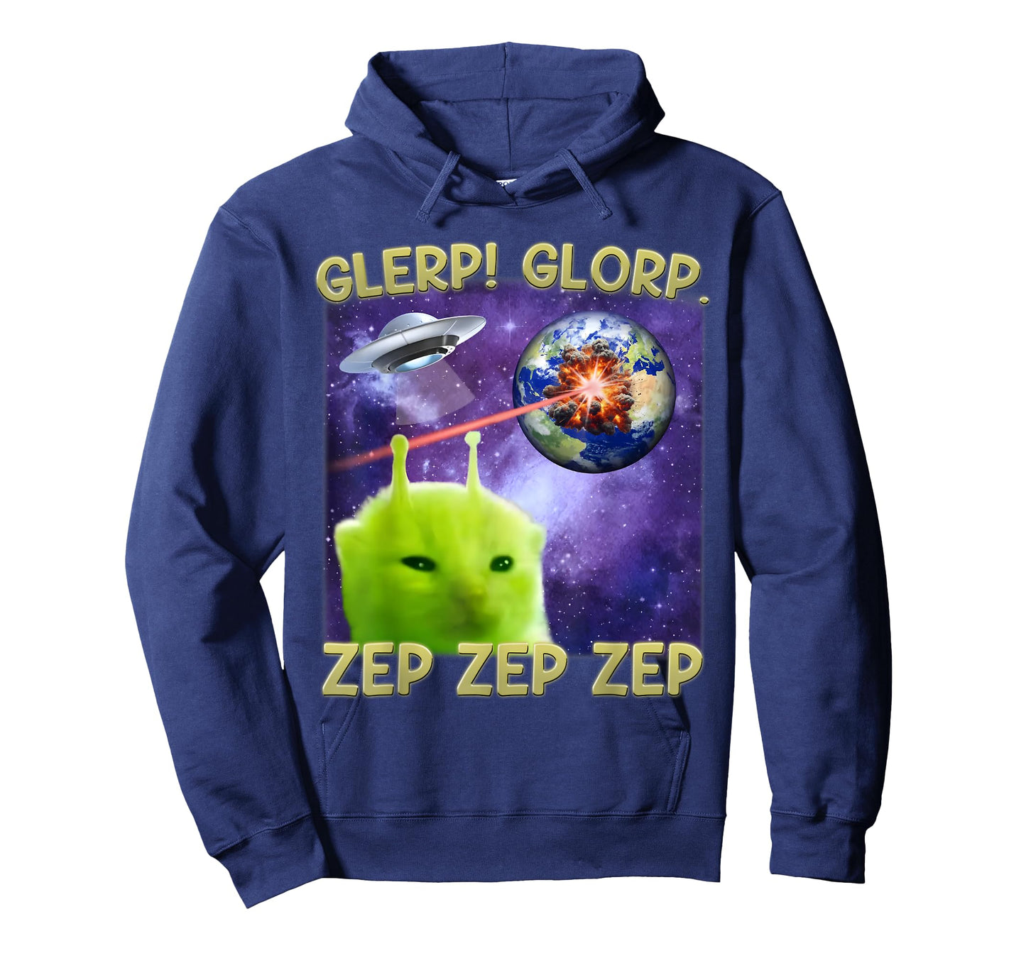 Glerp Glorp Funny Alien Cat Brainrot Dank Memes Men Women T-Shirt