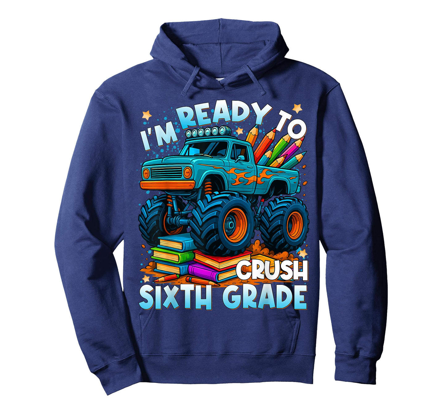Back to School Ready to Crush 6th Grade Monster Truck Boys T-Shirt