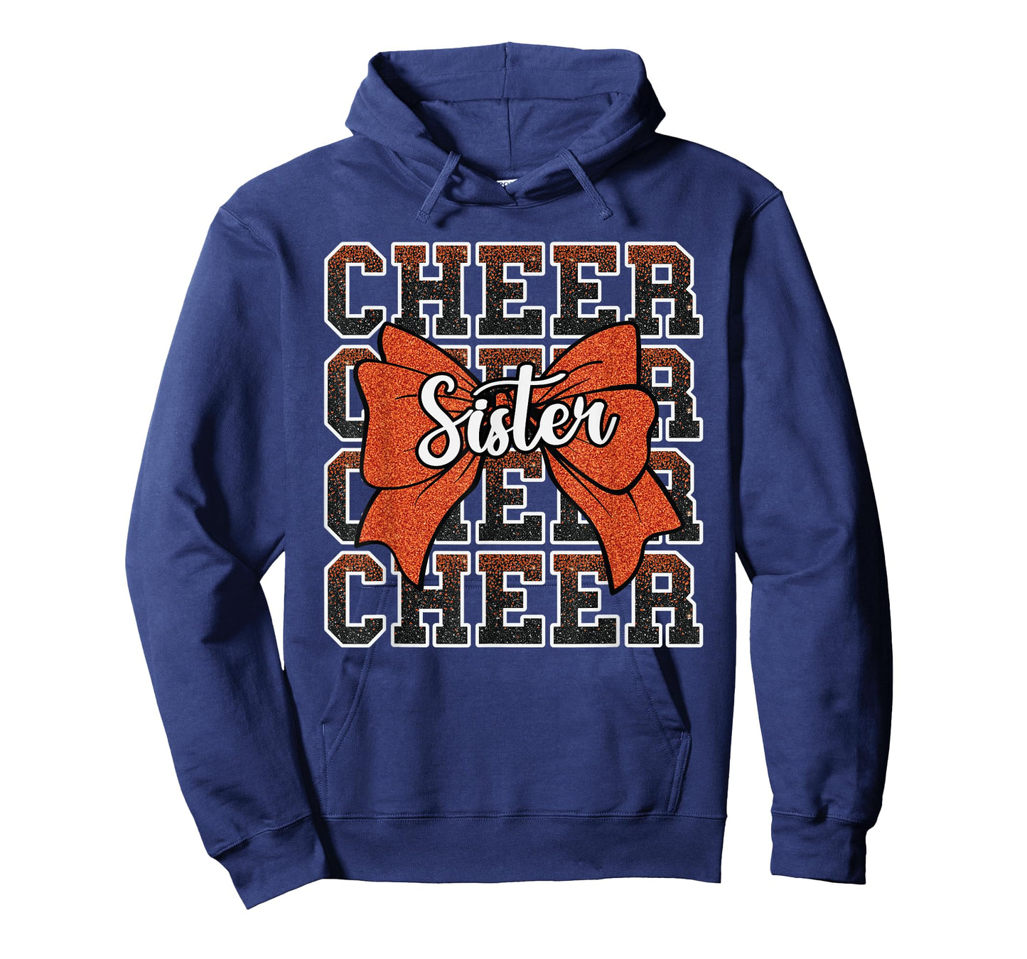 Cheer Sister Bow Sport Cheerleader Cheerleading Orange T-Shirt