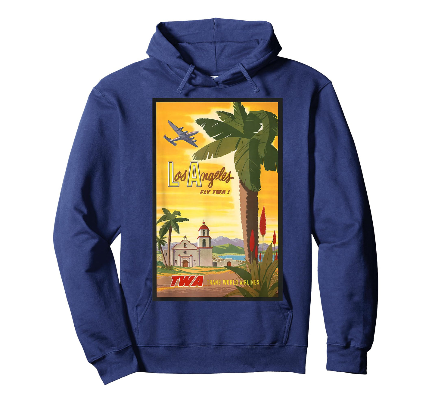 Los Angeles Fly TWA Retro Vintage Poster Design T-Shirt