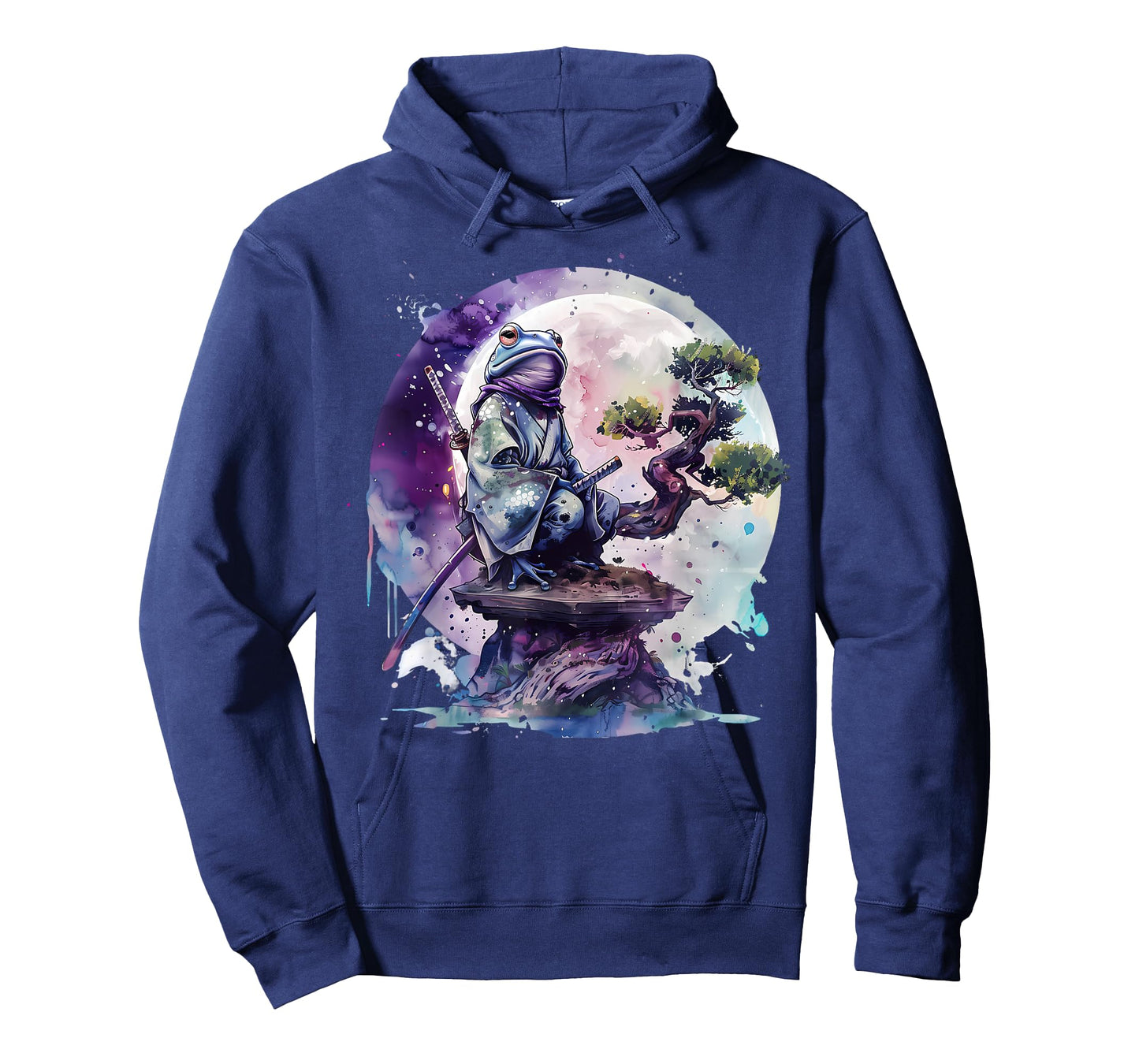 Samurai Frog Artwork Japanese Samurai Frog Anime Watercolor T-Shirt