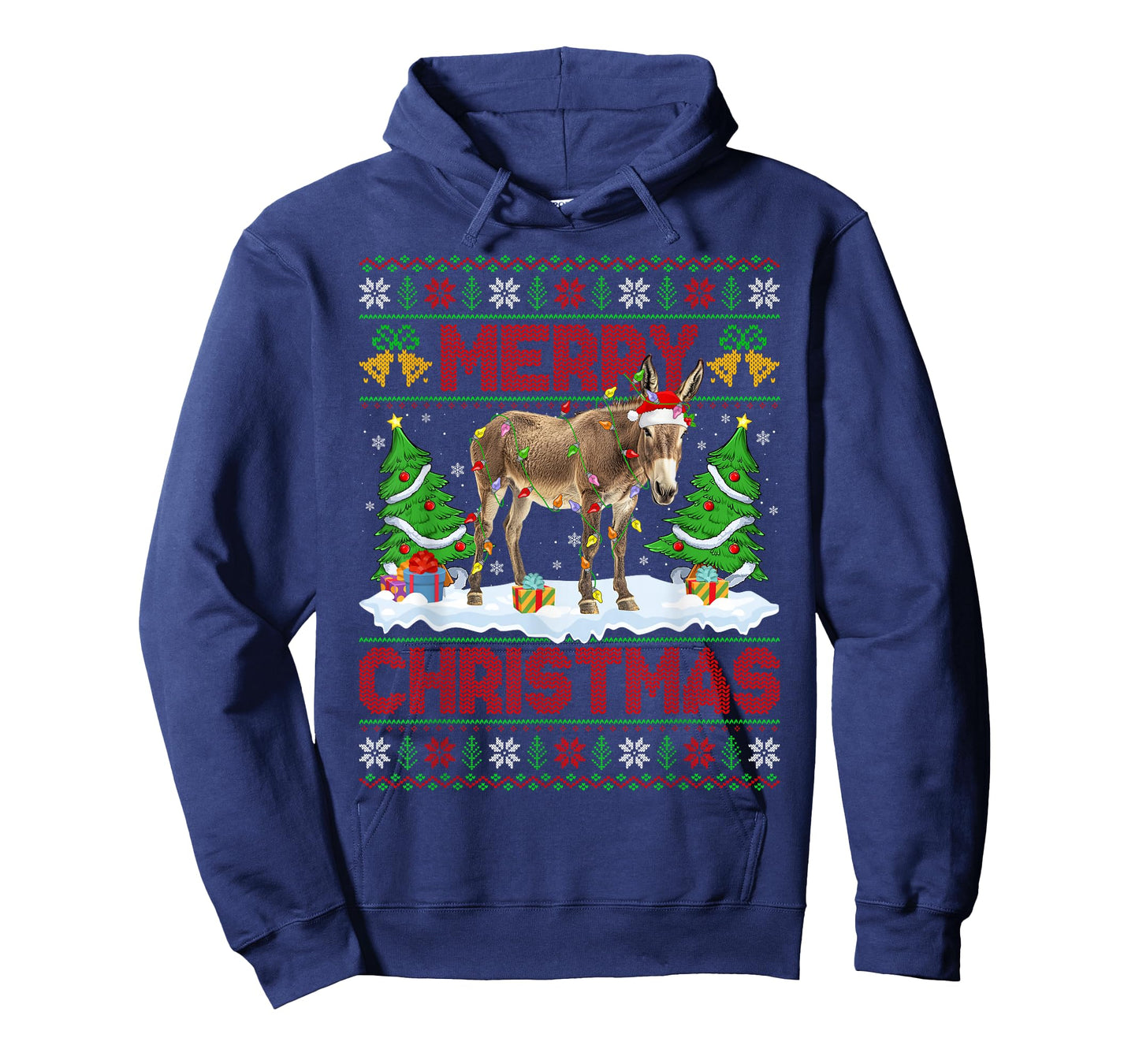 Donkey Mule Ugly Xmas Sweater Funny Animal Lights Christmas T-Shirt