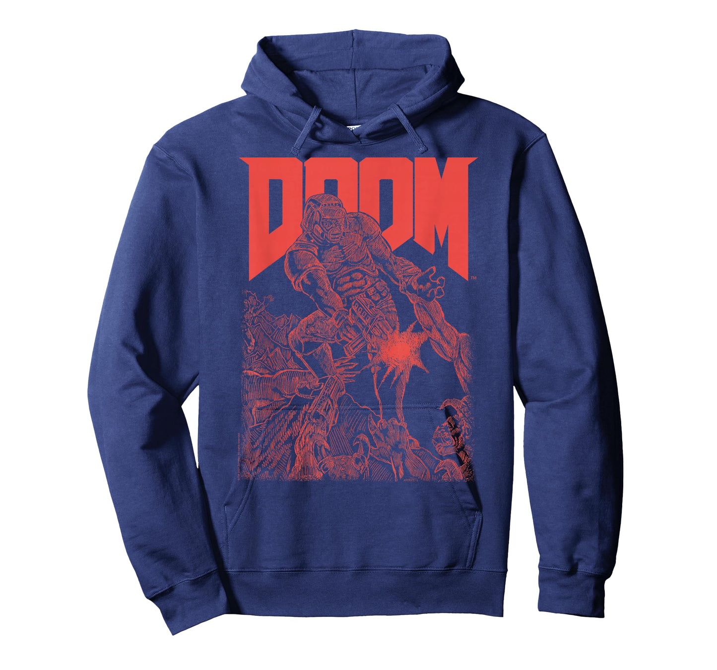 DOOM Red Sketched Cover Art Retro Video Game T-Shirt