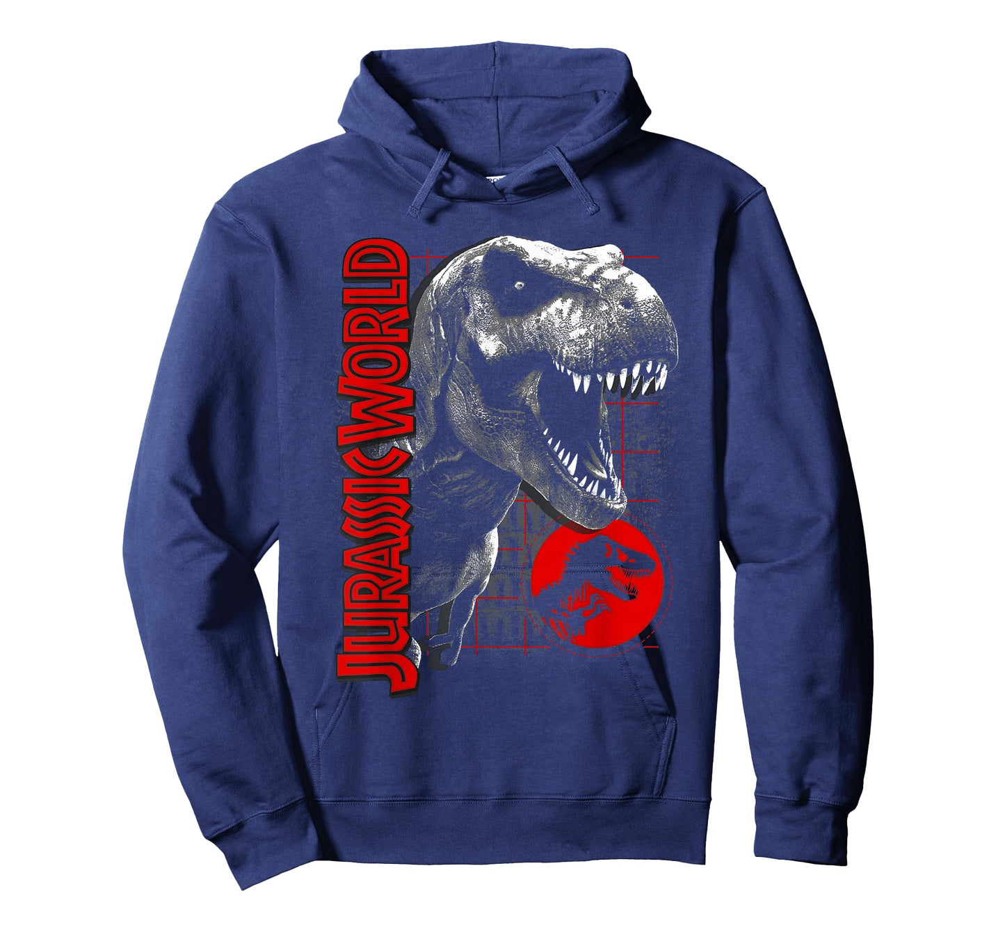 Jurassic World T-Rex Grid Background Logo Graphic T-Shirt T-Shirt