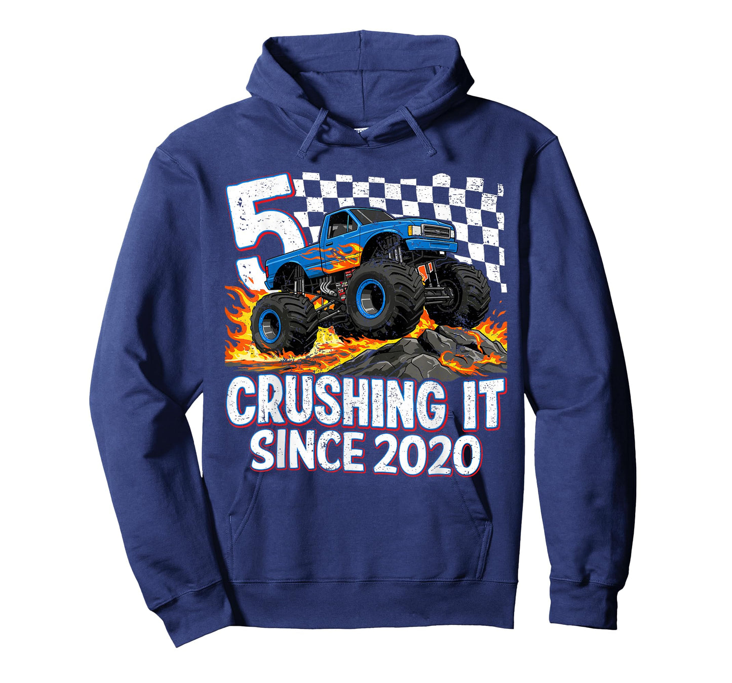 5th Birthday Monster Truck 5 year Old Boys Party Born 2020 T-Shirt