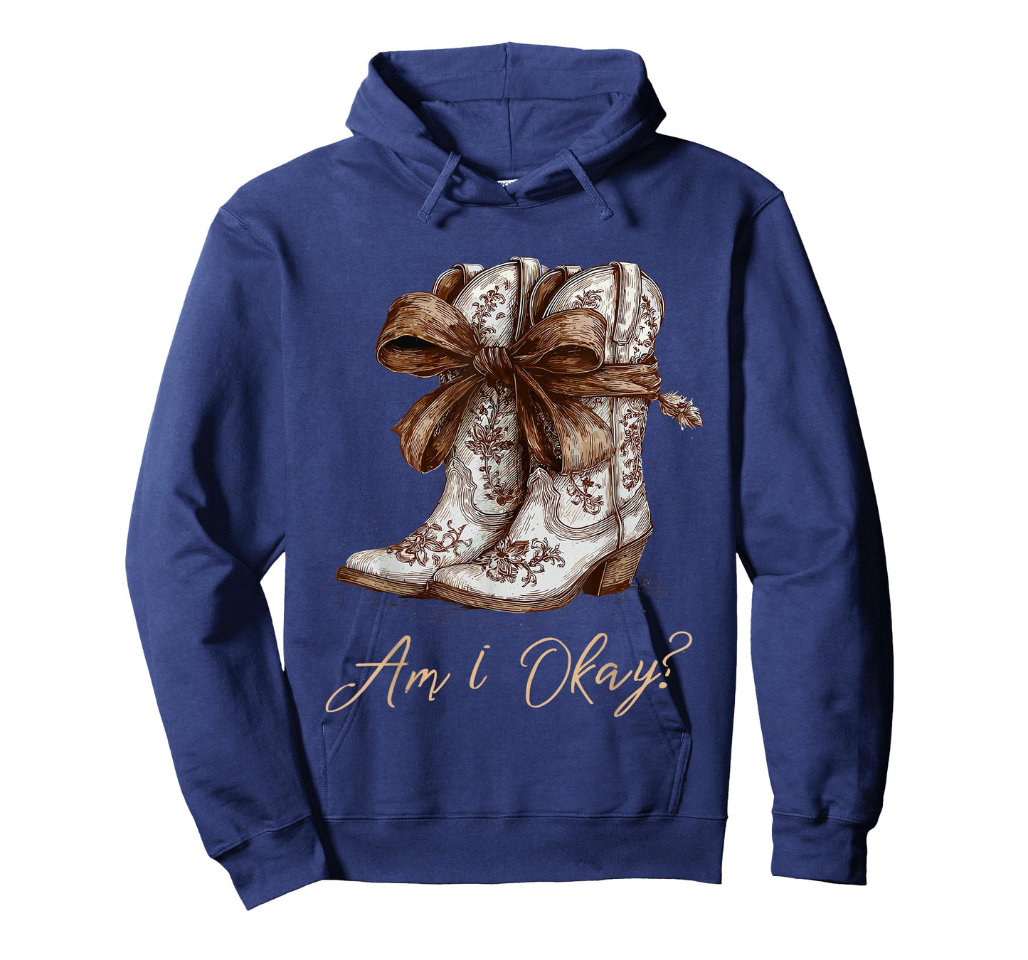 Am I Okay Boot Western Texas Cowgirl Coquette Bow Women Girl T-Shirt