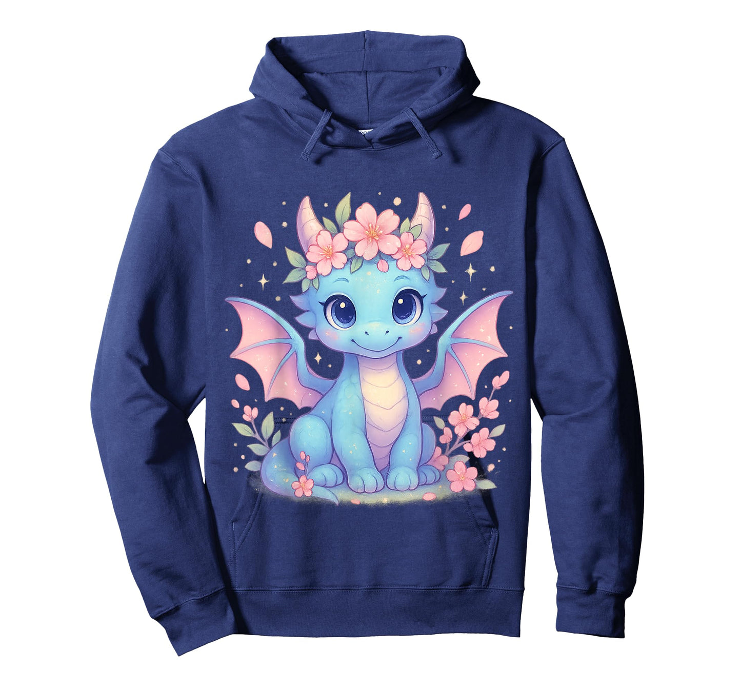 Cute Dragon With Cherry Blossoms Flower For Kids Girls Boys T-Shirt