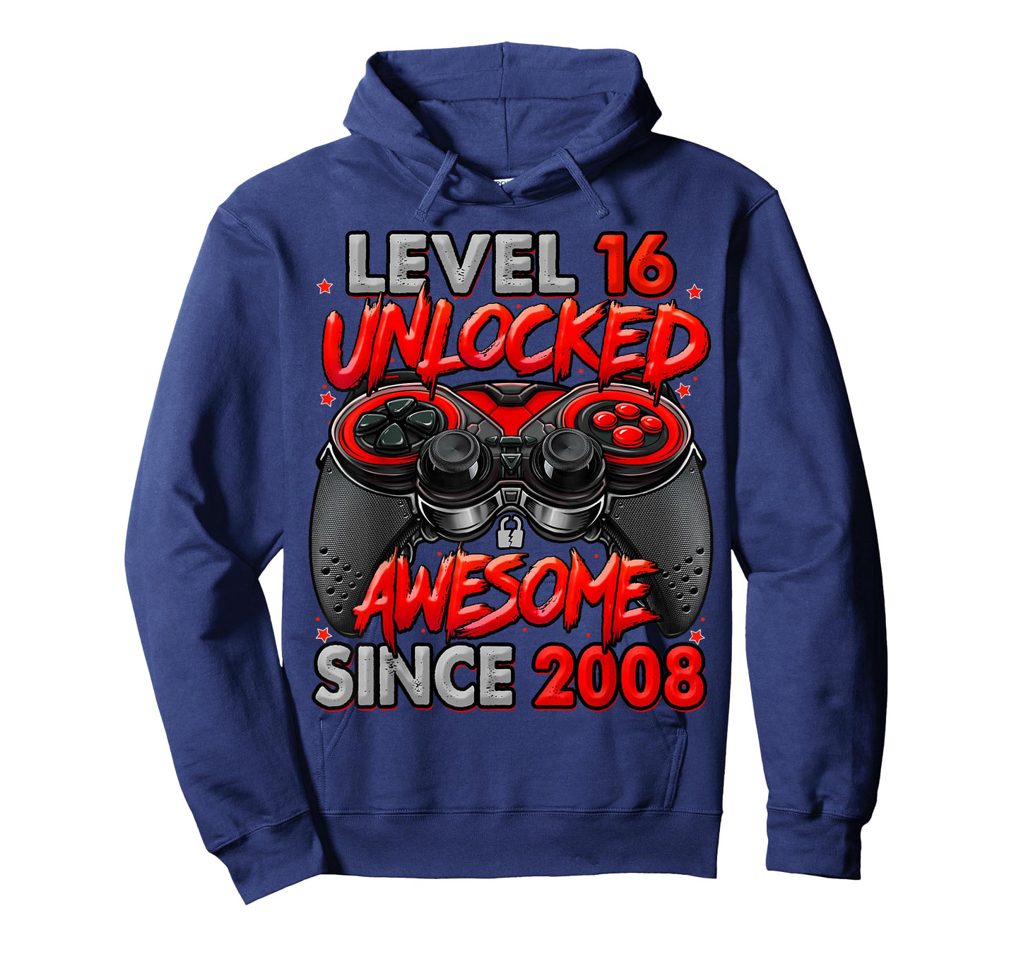 Level 16 Unlocked Awesome Since 2008 Gaming 16th Birthday T-Shirt