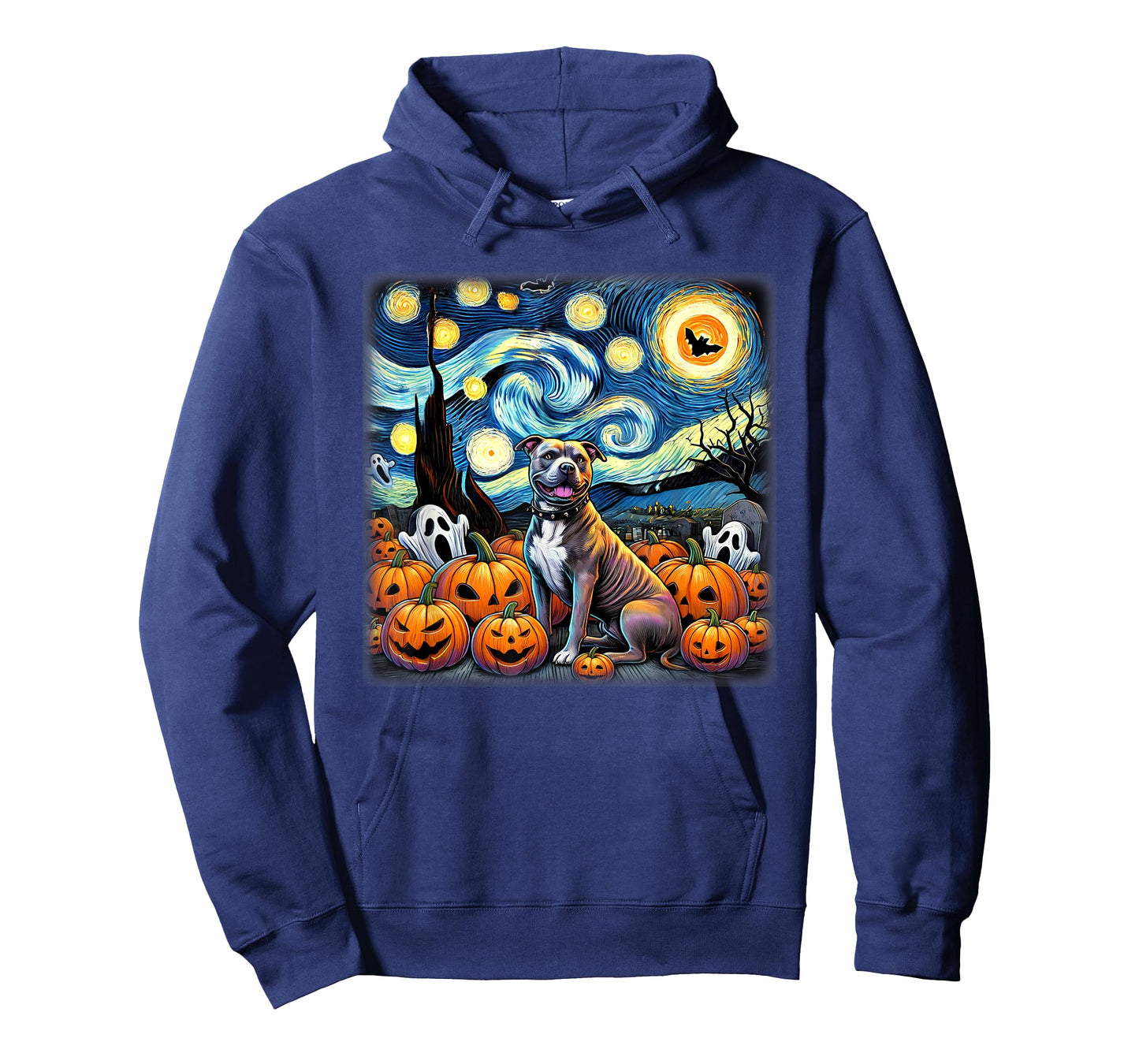 Starry Night Pitbull Halloween T-Shirt