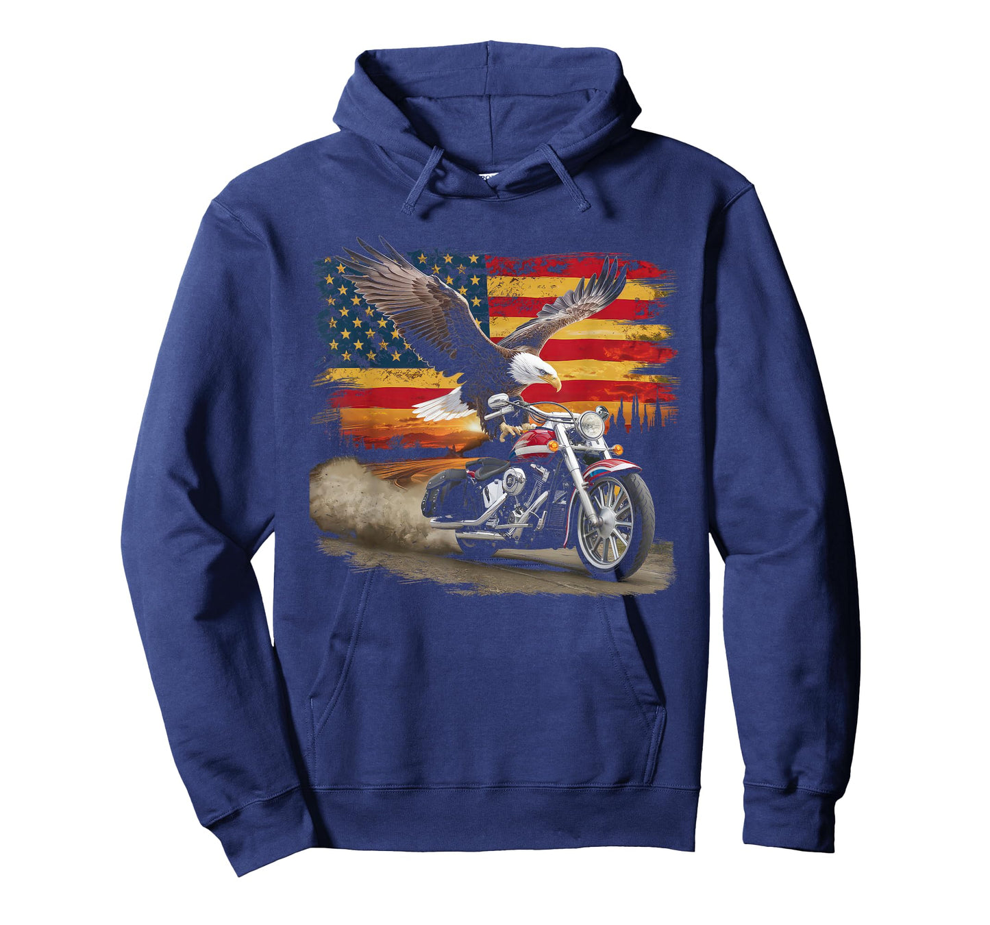 American Flag Motorcycle Tshirt USA Flag Biker Retro T-Shirt