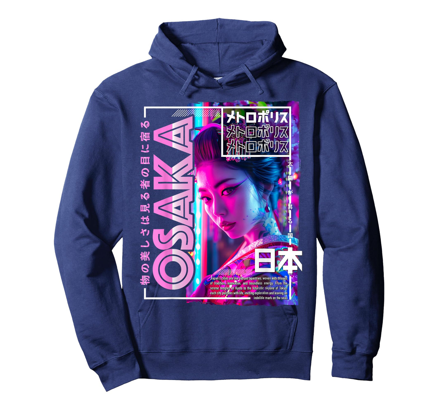Osaka City 80s Synthwave Geisha Japan Osaka T-Shirt