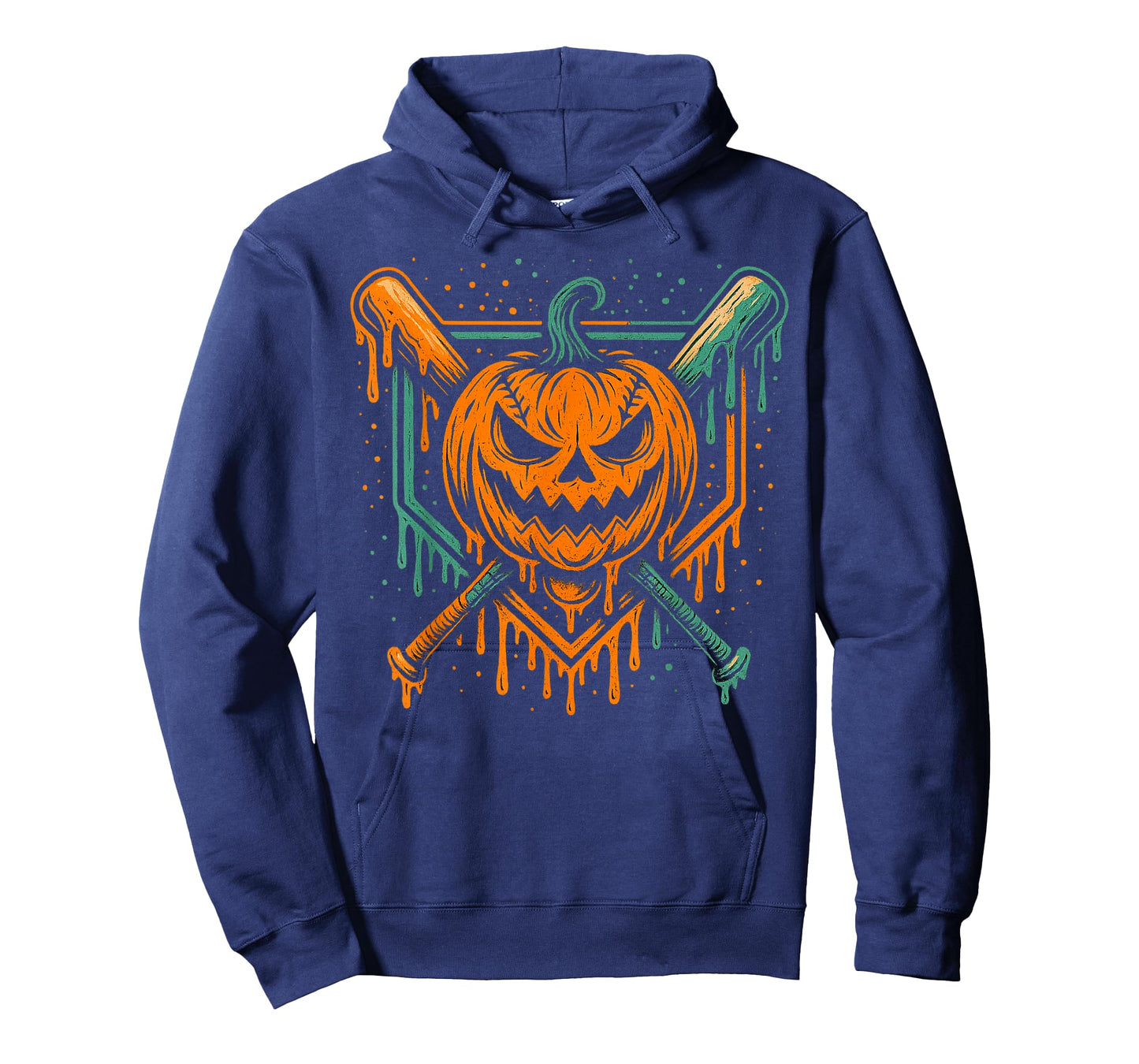 Pumpkin Halloween Baseball Ice Cream Drip Spooky Boys Youth T-Shirt