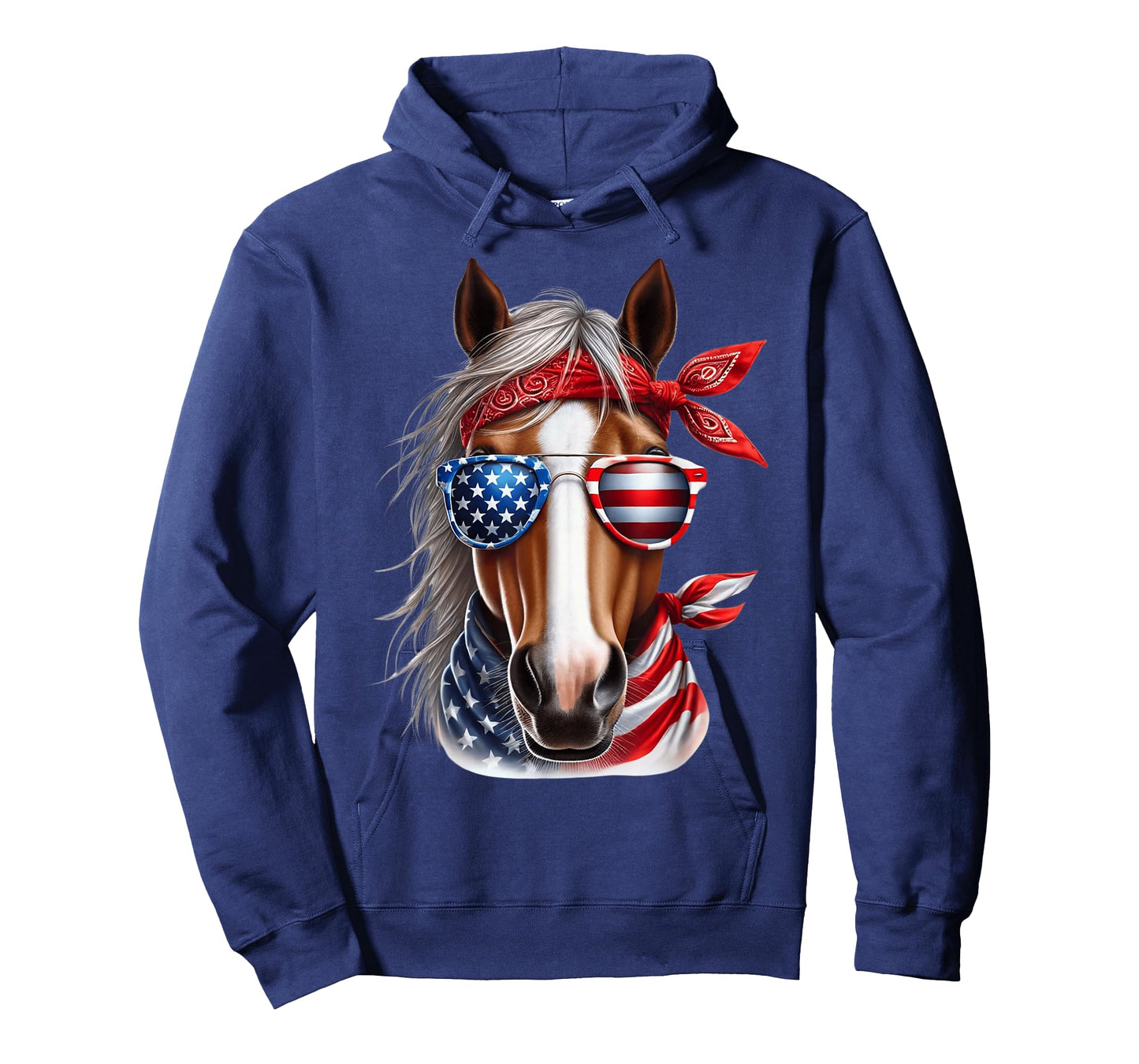 Horse 4th of July Shirt Men Boys Horse American USA Flag T-Shirt