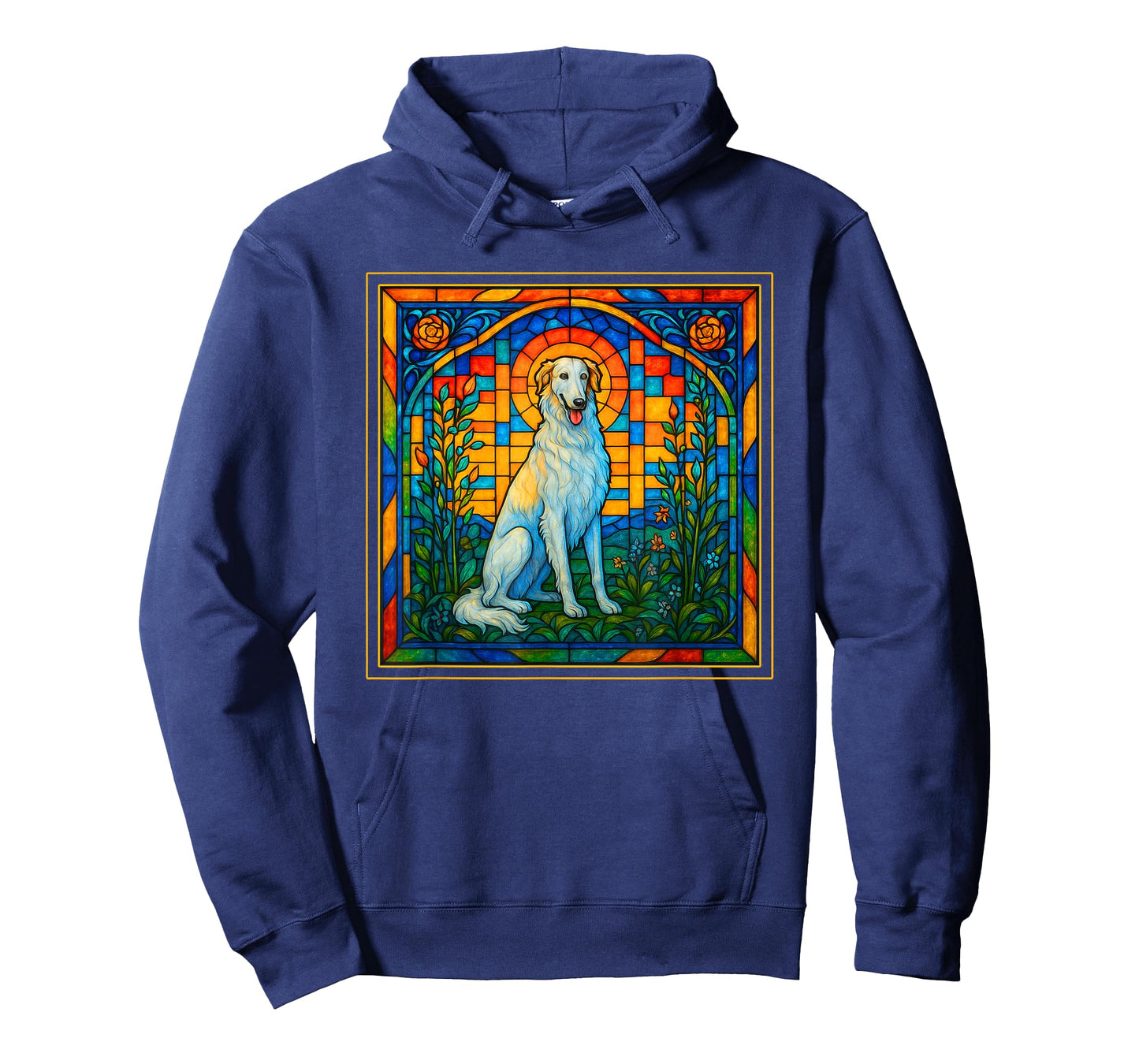 Borzoi Dog Lover Stained Glass Russian Wolfhound Mom T-Shirt
