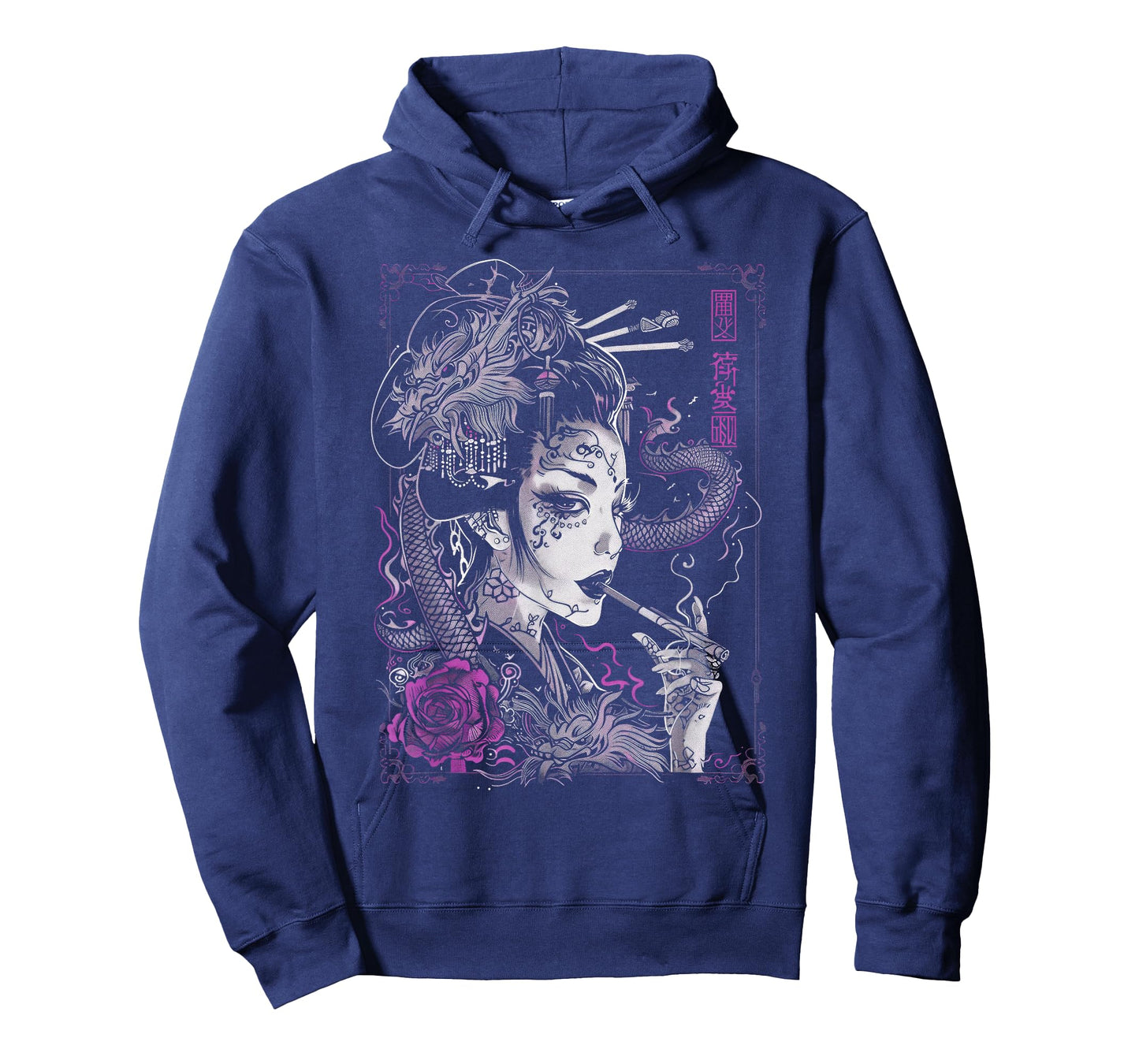 Anime Japanese Goth Cyberpunk City Geisha Art Vintage Purple T-Shirt
