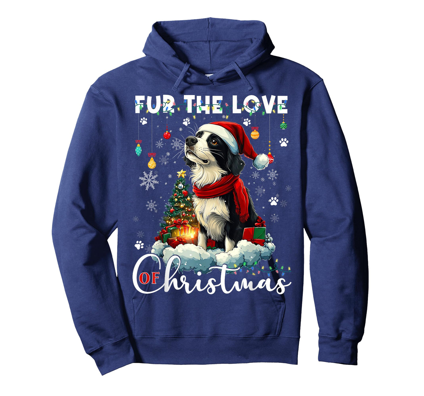 Border Collie Christmas Tree Decorations Dog Lover Xmas Men Women Kids T-Shirt