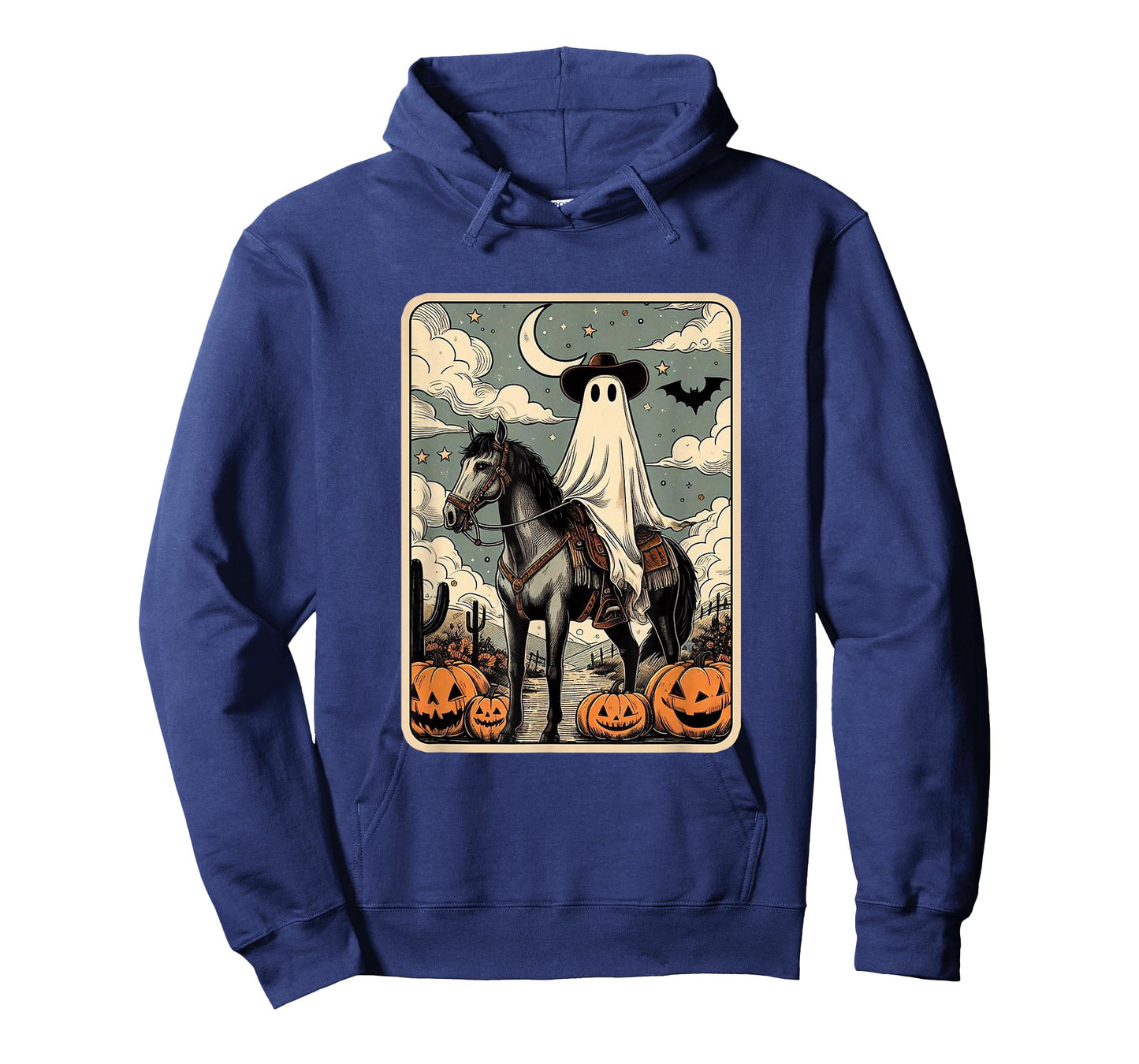 Cowboy Ghost Riding Horse Funny Tarot Card Halloween Season T-Shirt